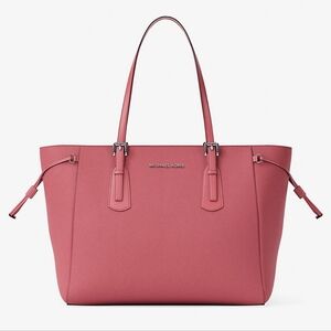 Michael Kors Voyager Large Saffiano Leather Tote Bag Handbag Pink NWT